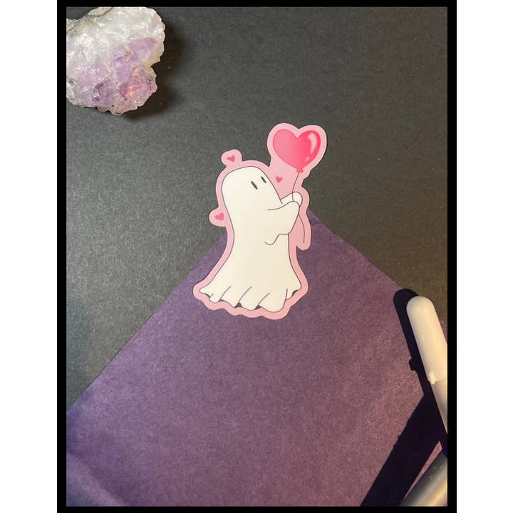 Love Ghost Valentinstag-Aufkleber, Herzaufkleber, matt für den Großhandel von ChaoticPossumDesigns