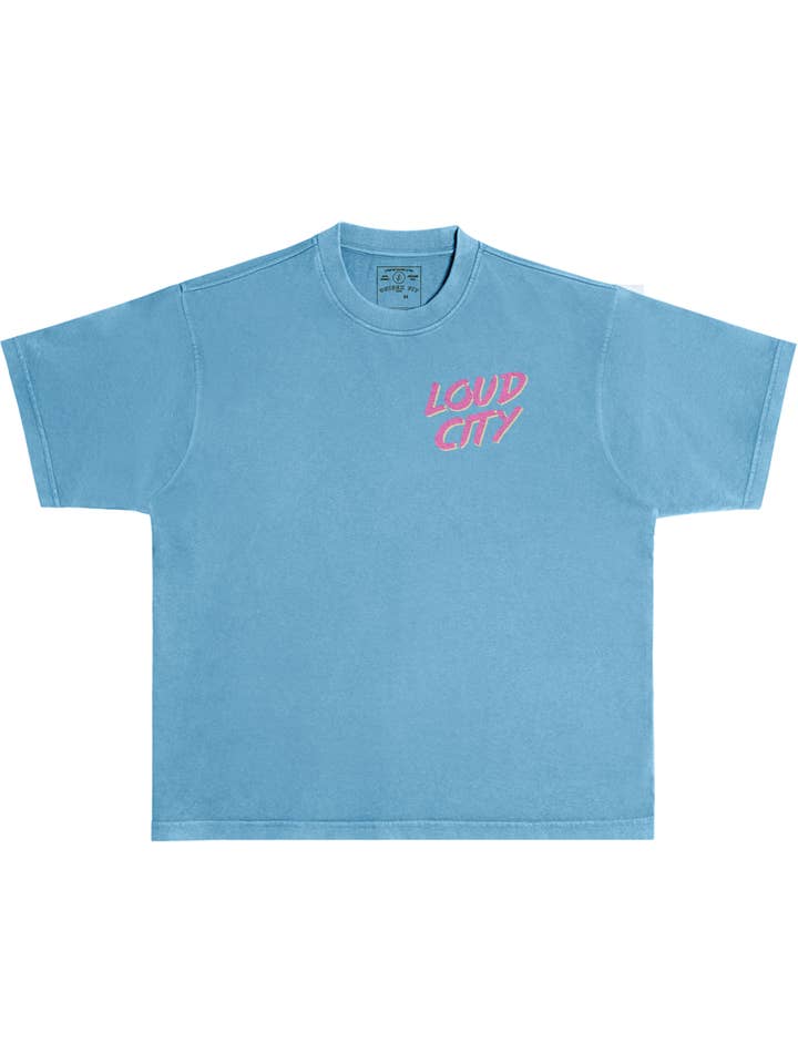 Pebble Blue Oklahoma City Thunder Welcome to Loud City Tee for wholesale on Faire5