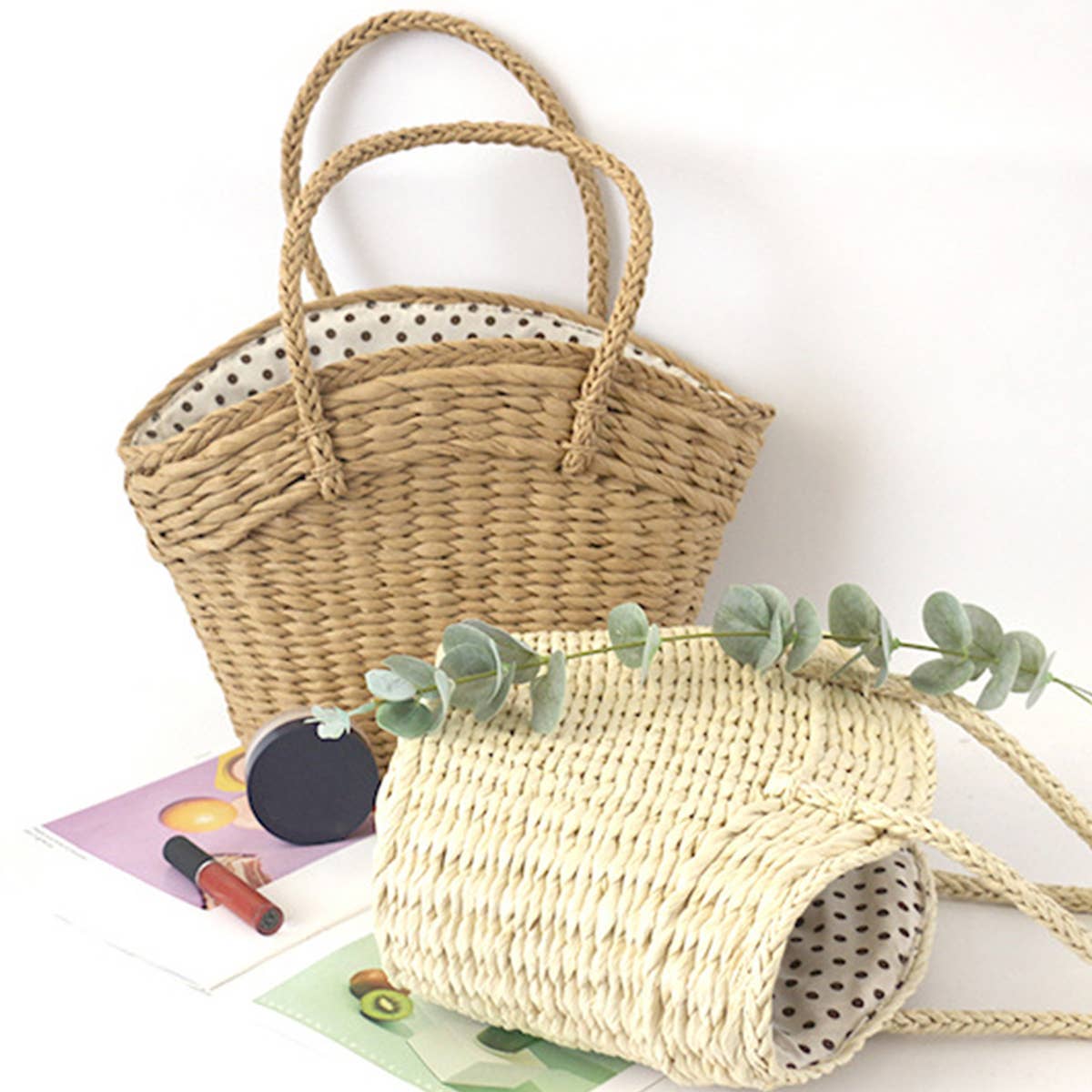 ACCITY - Wholesale Beach Bag - SUMMER WOVEN CASUAL STRAW TOTE BAG_CWAB08053