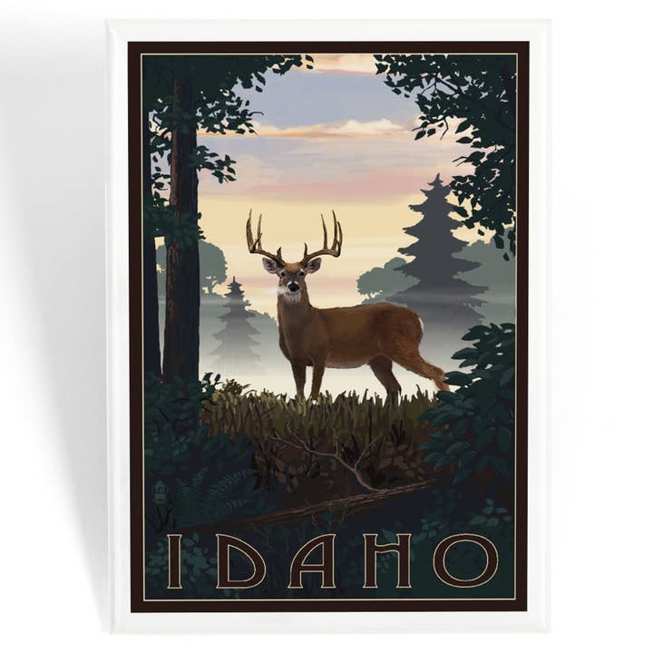 MAGNET Idaho, ciervos y amaneceres para venta al por mayor de Lantern Press