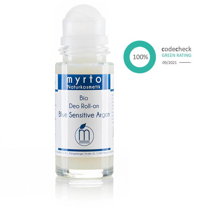 myrto Bio Deo Roll-on Blue Sensitive Argan - Doftfri för wholesale av myrto Naturkosmetik