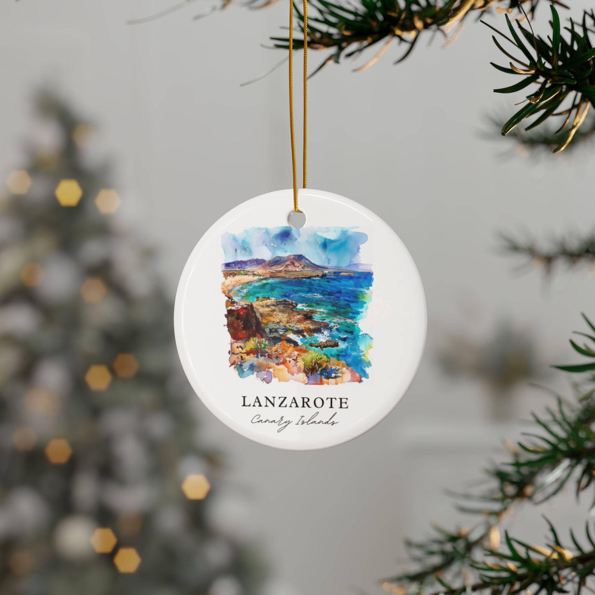 Premium Travel Art – Ornamento por atacado – Ornamento de Lanzarote: Souvenir Único de Lanzarote, Decoração de Lanzarote e Presente de Natal Autêntico das Ilhas Canárias1