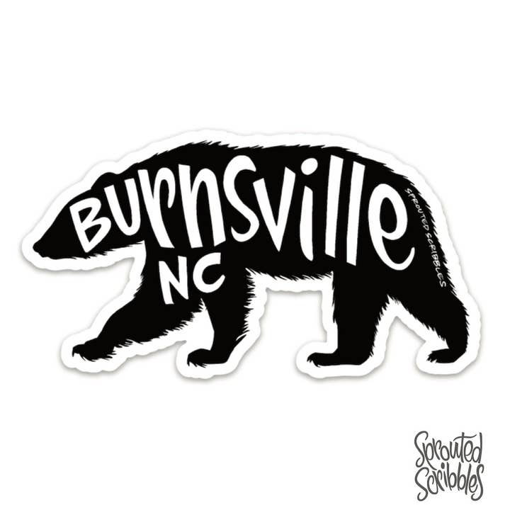 Burnsville Bear Sticker | Waterproof Vinyl Decal for wholesale by Sprouted Scribbles