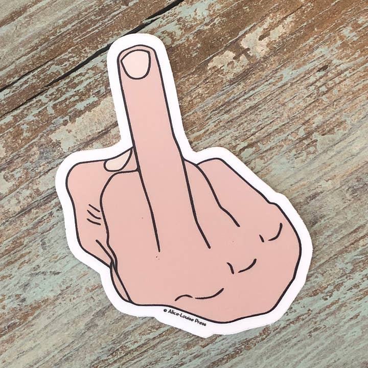 Middle Finger Sticker for wholesale by Alice-Louise Press