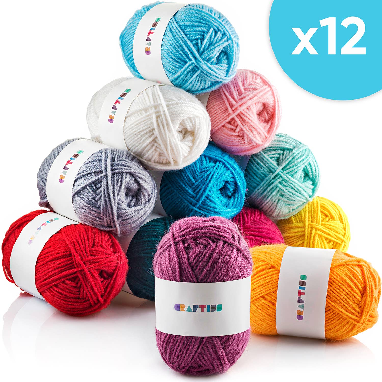 CRAFTISS LLC - Wholesale Yarn - 30x20g Acrylic Yarn Skeins Set - Bulk Yarn Kit - 1300 Yards7
