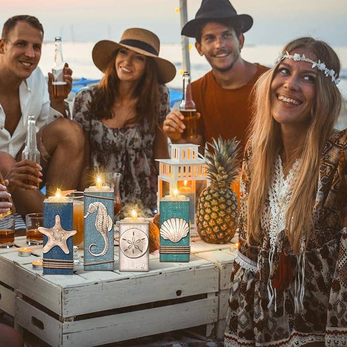 Crover - Wholesale Candle Holder - Coastal LED Wood Candle Holder & Tea Light4