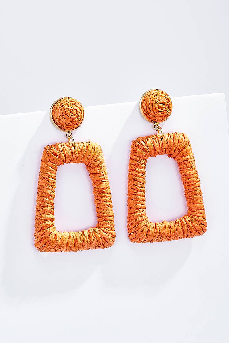 BYREN | ÉLINE L'ATELIER - Wholesale Dangle Earrings - Straw earrings with steel stud 124NN055