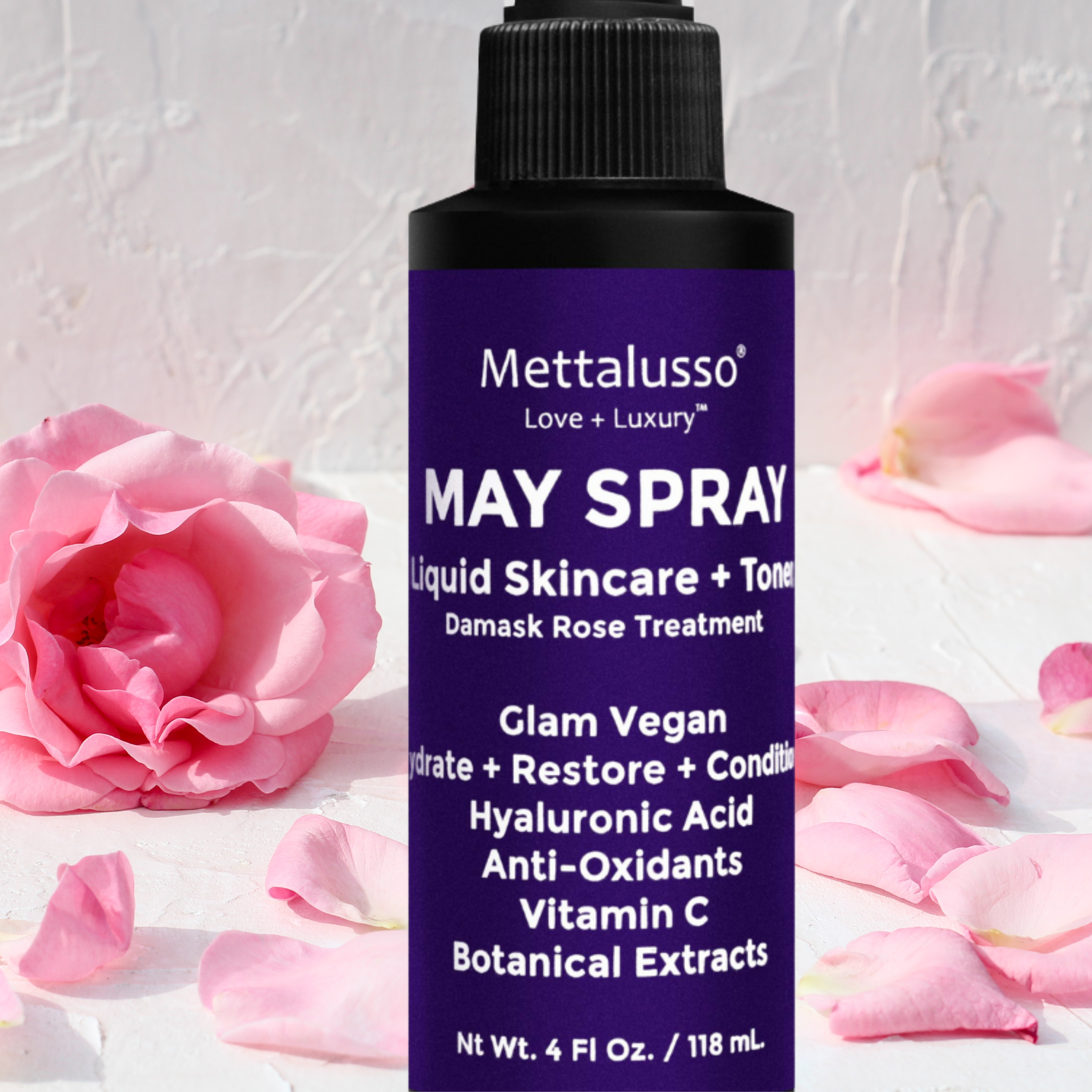 Mettalusso Inc - Wholesale Face & Body Mist/Water - MAY SPRAY Vegan Botanical Hyaluronic Acid Skincare Toner2