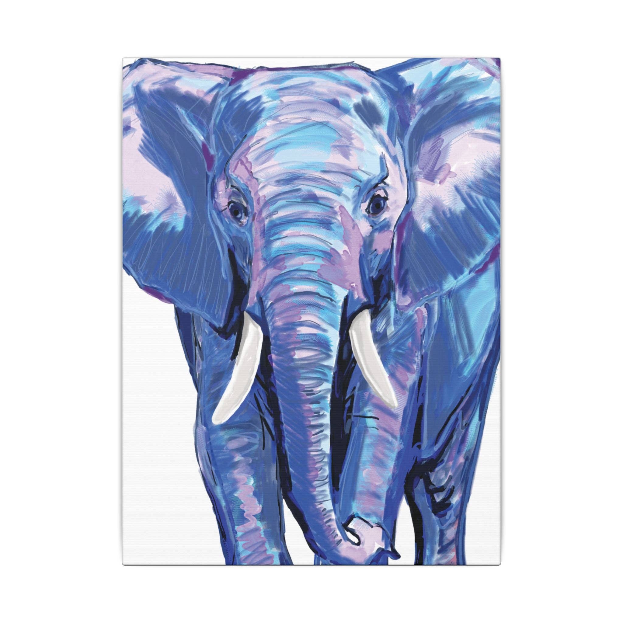 Blue Cava - Wholesale Art Print - Blue and Pink Elephant Canvas Art - Colorful Elephant Wall Décor70