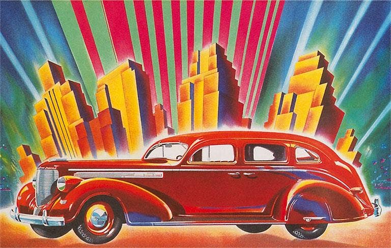 Found Image Press - Wholesale Magnet - Magnet AM-254 Packard Straight Eight with Skyline0