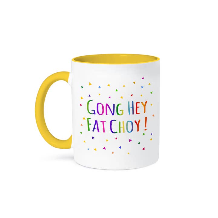 3dRose - Wholesale Coffee Mug - 3dRose, Gong Hey Fat Choy - Happy Chinese New Year in Cantonese colorful text, Mug