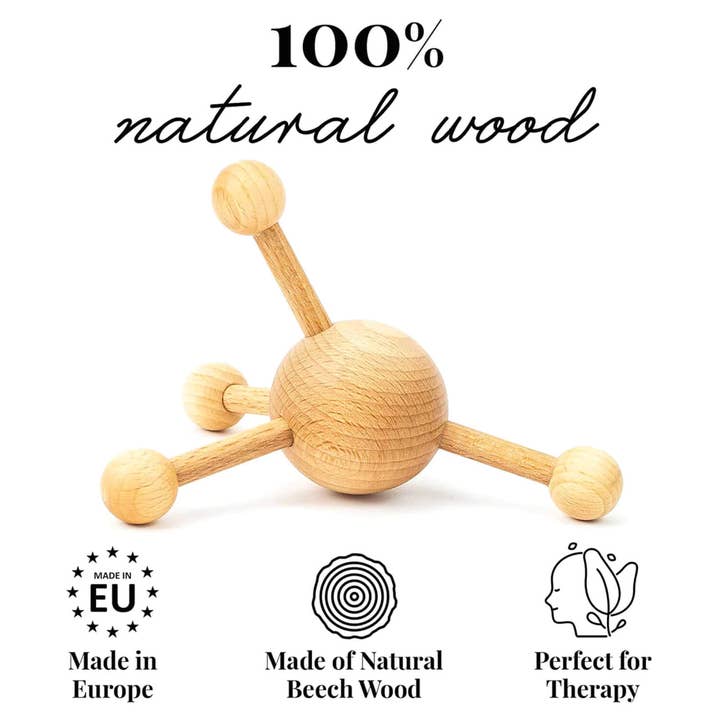 Wooden Trigger Point Massager Massage Tool Knot Back Neck for wholesale by Tuuli GmbH