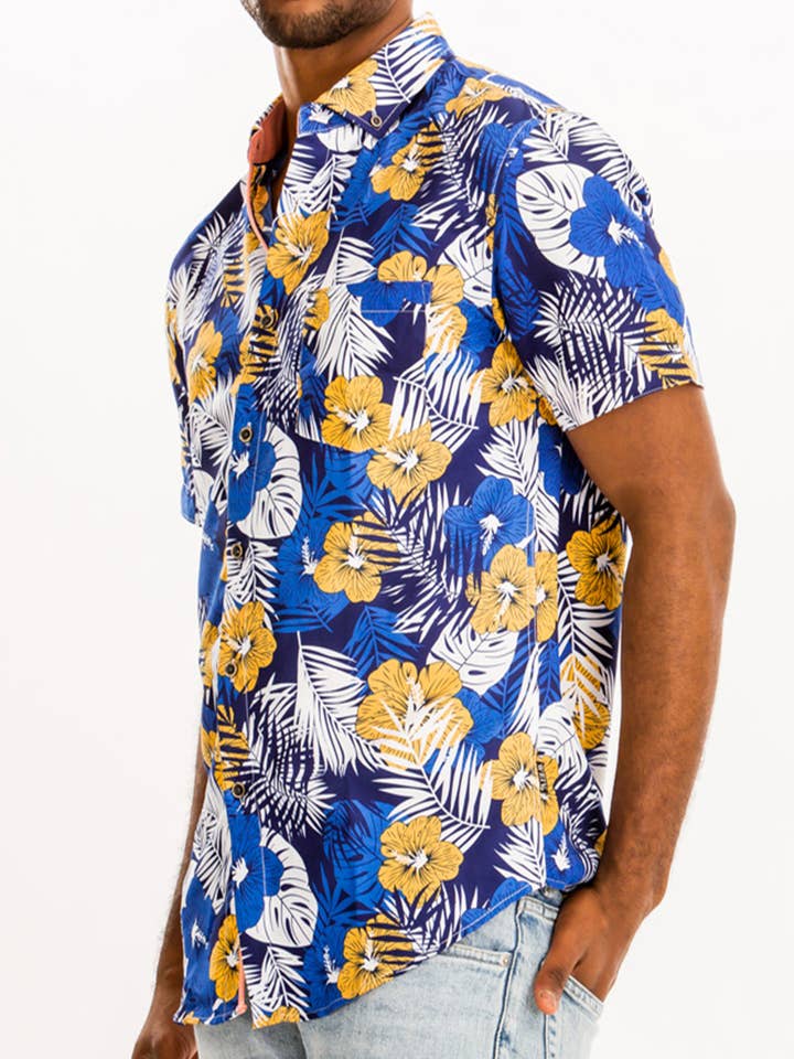 WS7040 Sleeve Hawaiian Button Down Shirt for wholesale by WEIV