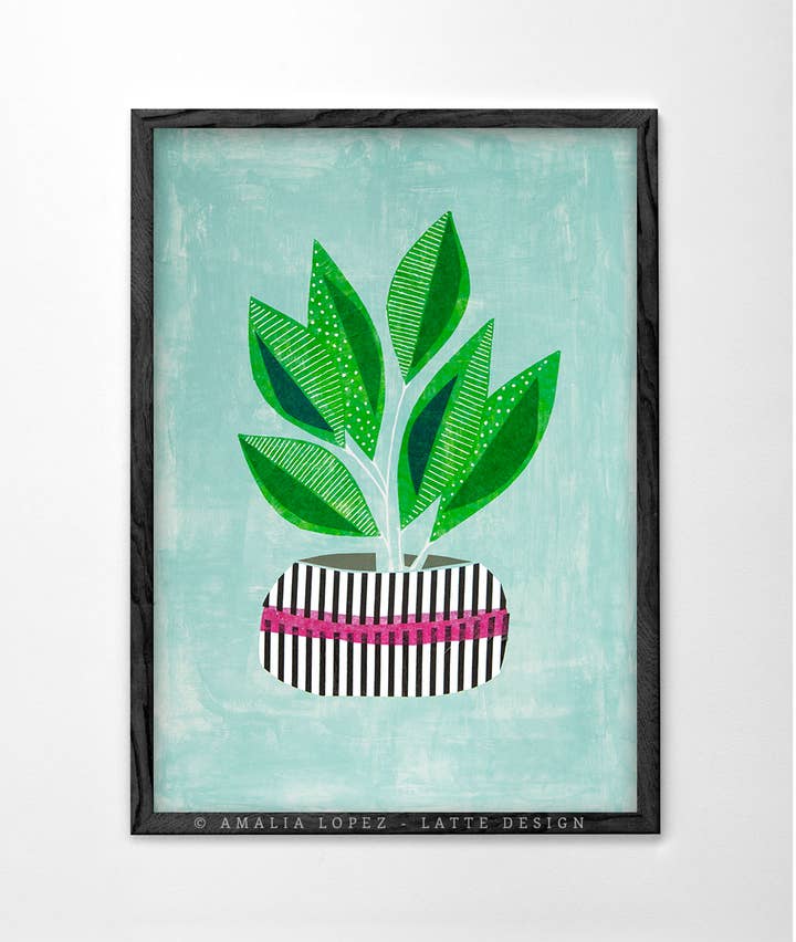 Estampado planta tropical. Estampado botánico para venta al por mayor de Latte Design