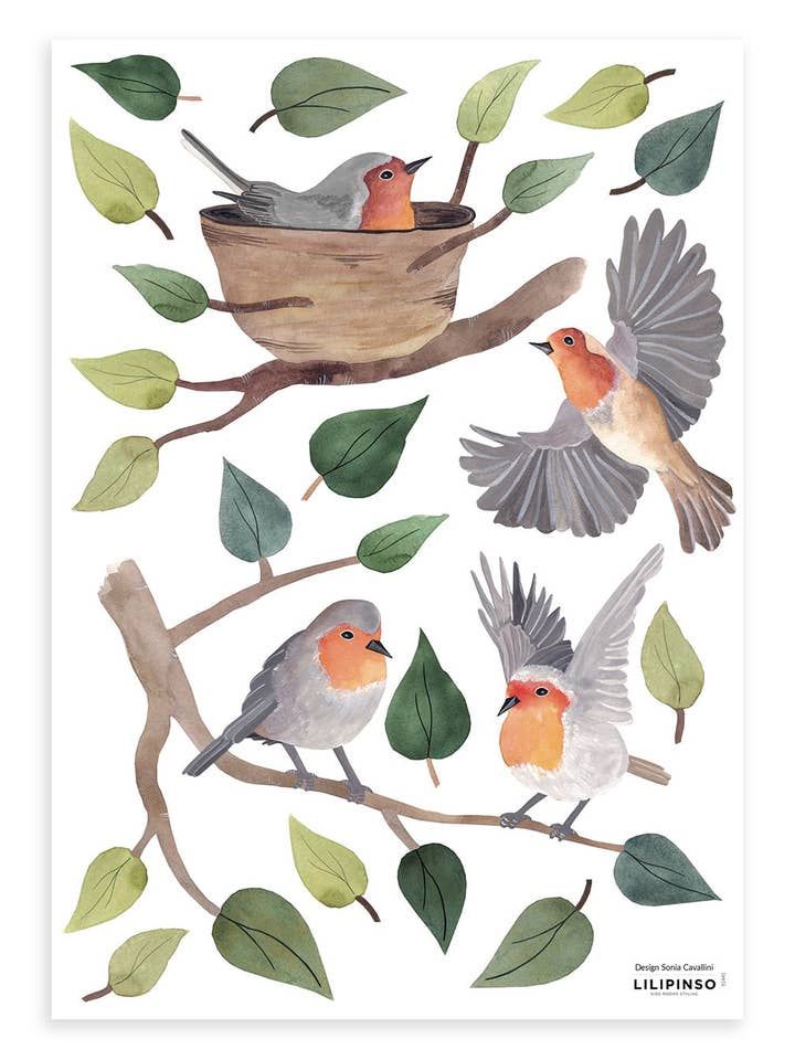 QUEYRAN - Stickers muraux oiseaux et branches (S1441) for wholesale by LILIPINSO