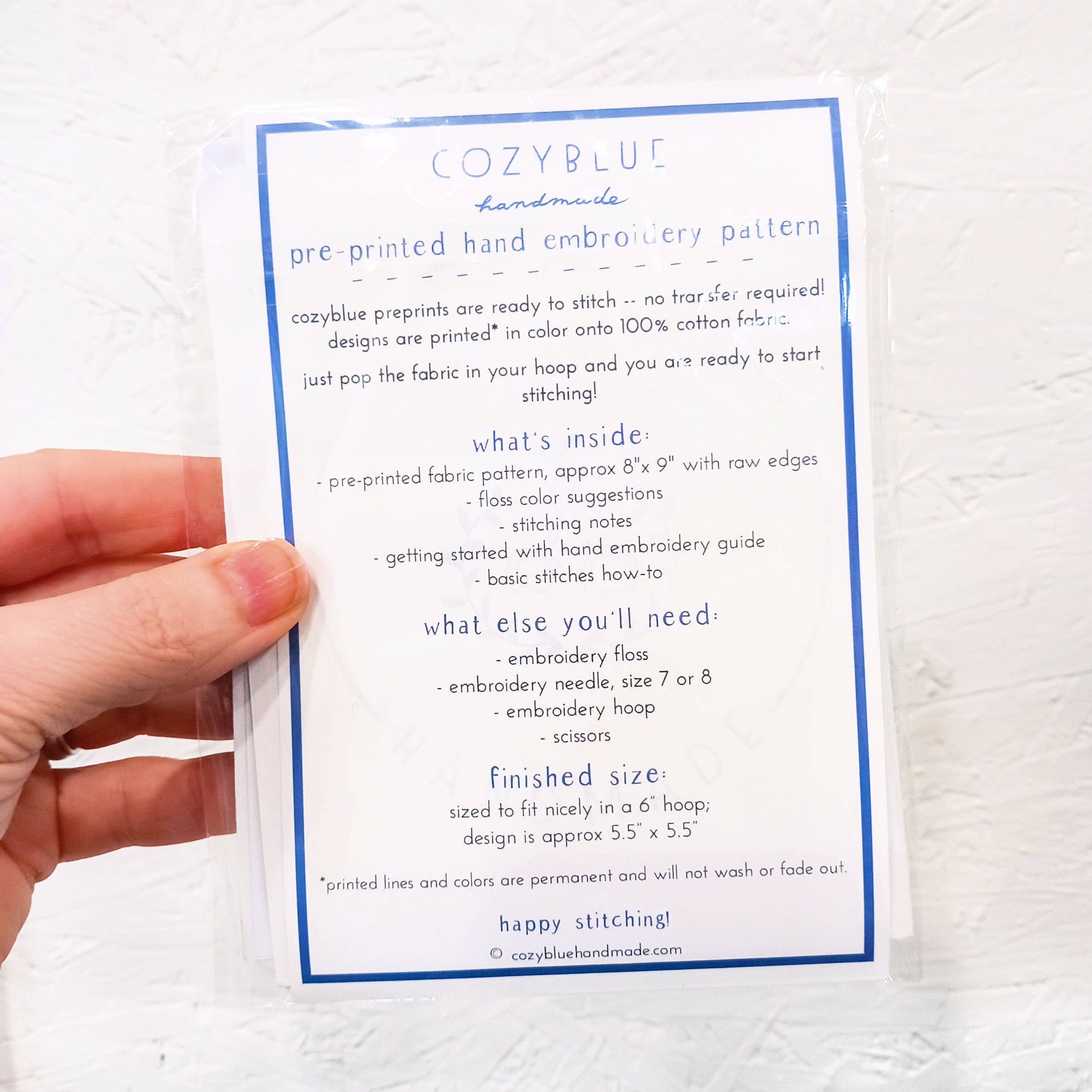 cozyblue handmade - Wholesale Embroidery/Cross Stitch Supplies - book nook pre-printed fabric embroidery pattern2