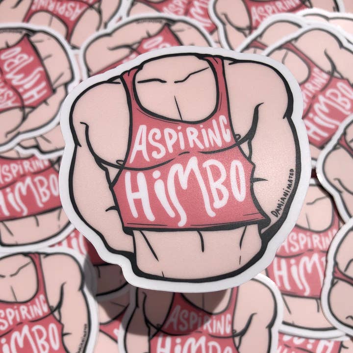 DamiAnimated - Wholesale Sticker - Aspiring Himbo | 3" Clear Waterproof Vinyl Crop Top Sticker