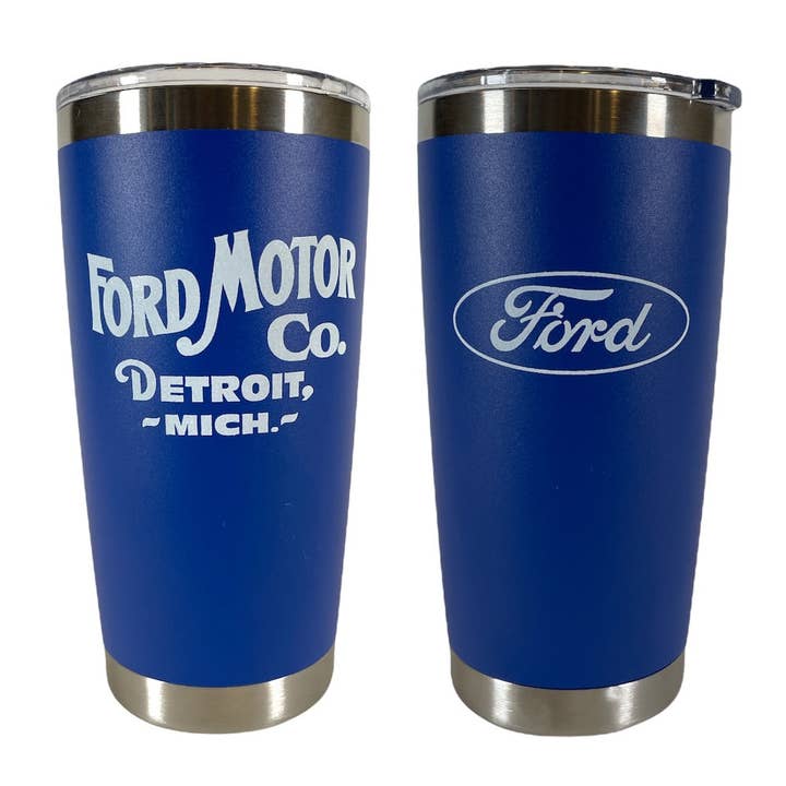 Travel Mug - Ford - Blue for wholesale by Detroit Shirt Co.