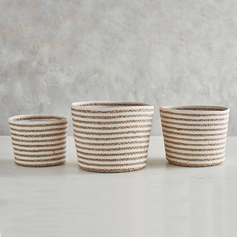 47th & Main (Creative Brands) - Wholesale Basket - Striped Seagrass Baskets - Set of 31