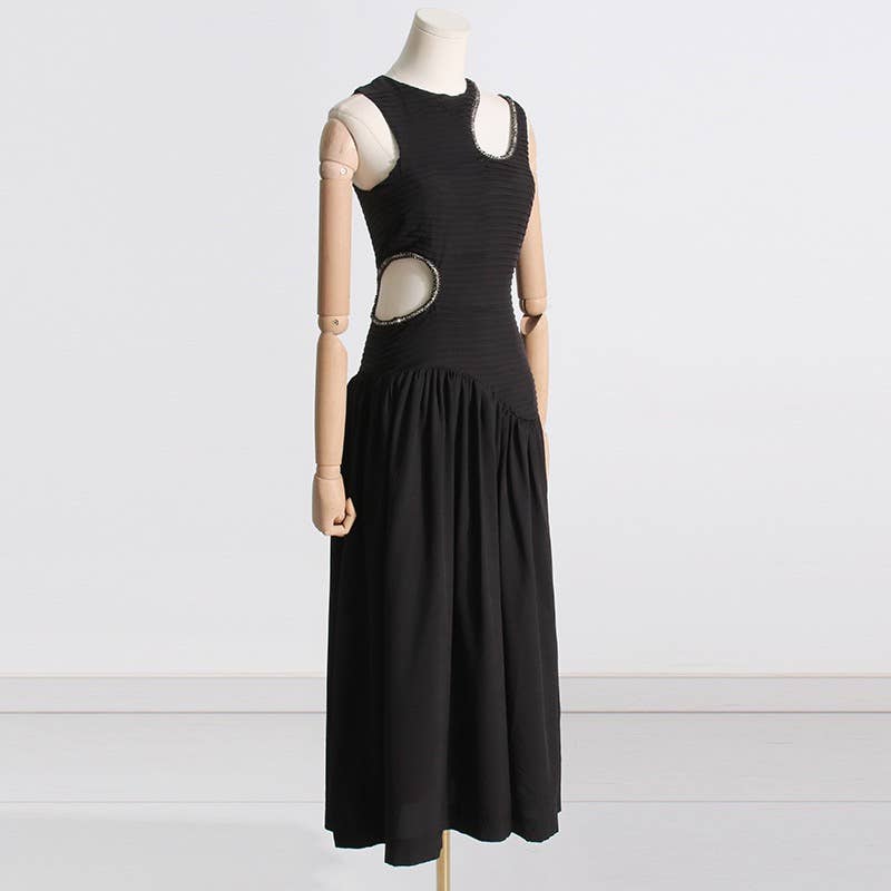 Productseeker - Vendita all'ingrosso Vestito - Donna - DR0137 Spring Elegance: abito sottile e plissettato senza maniche8