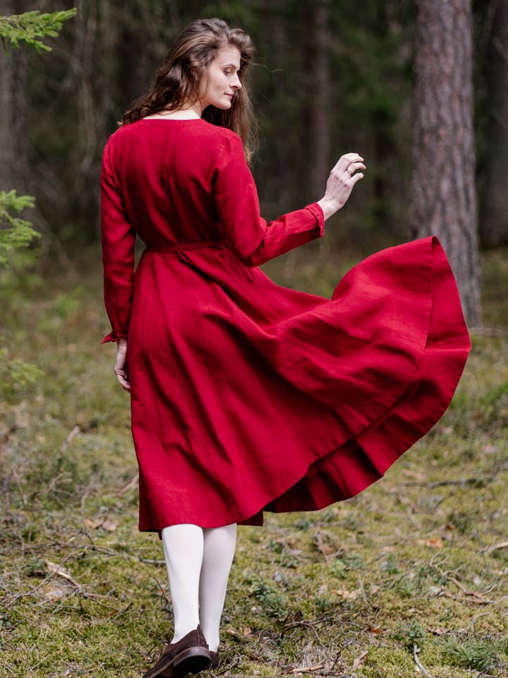 Son de Flor - Wholesale Dress - Women's - Wrap Dress, Long Sleeve10