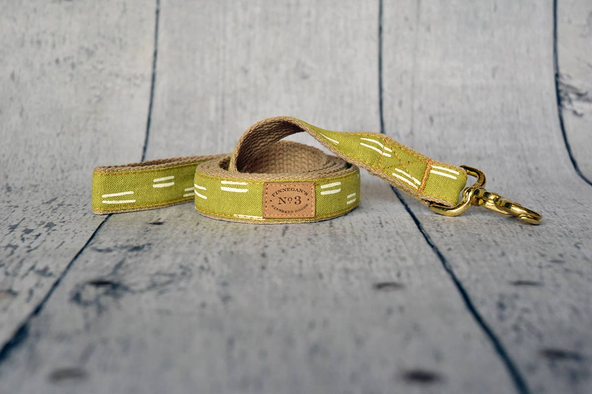 Finnegan’s Standard Goods - Wholesale Pet Collar - Dog - 1” CITRON DASH LEAD0