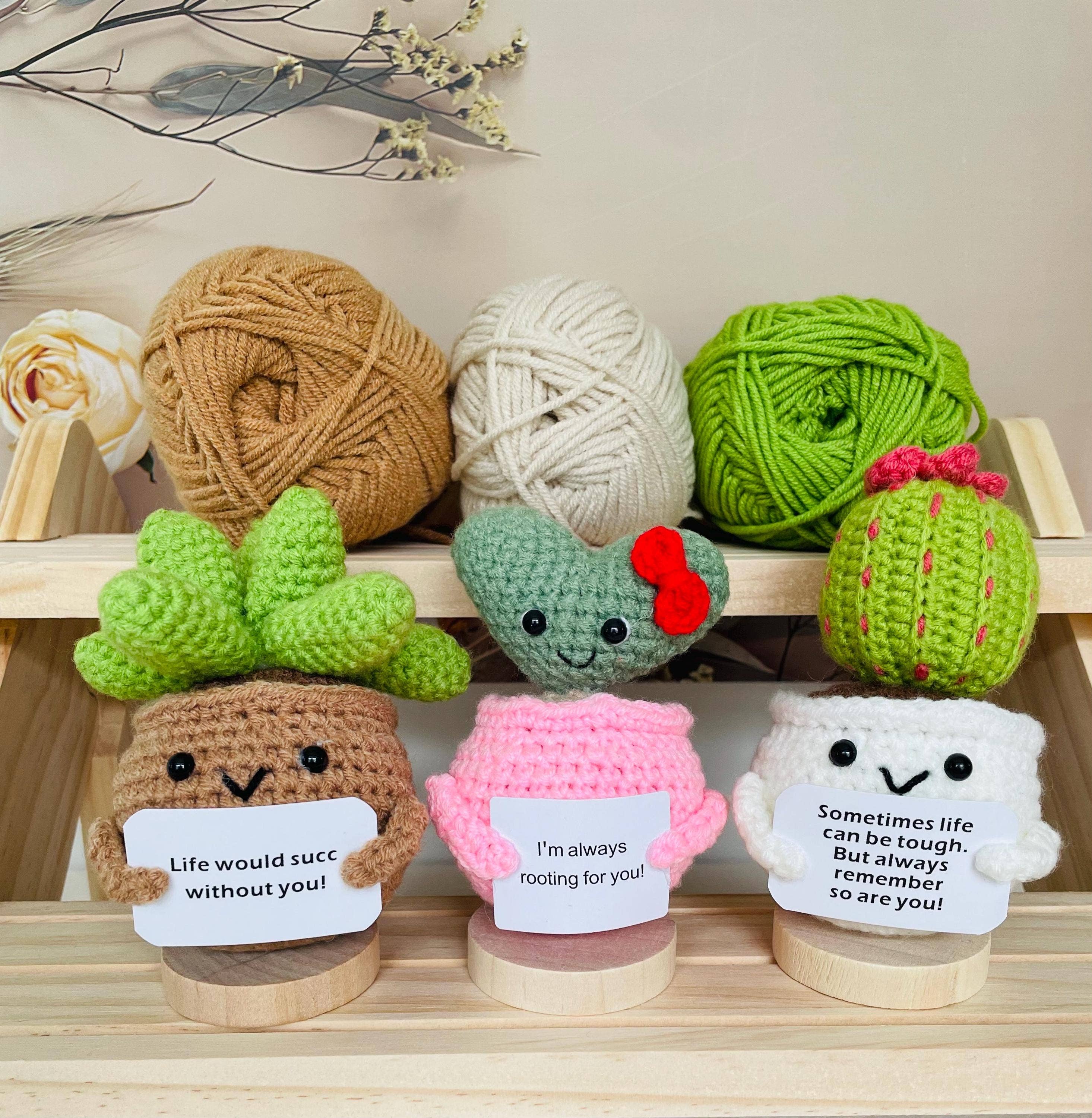 TOMOPOD LLC – wholesale Christmas decoration – Crochet Cactus Succulent Plant Emotional Support8