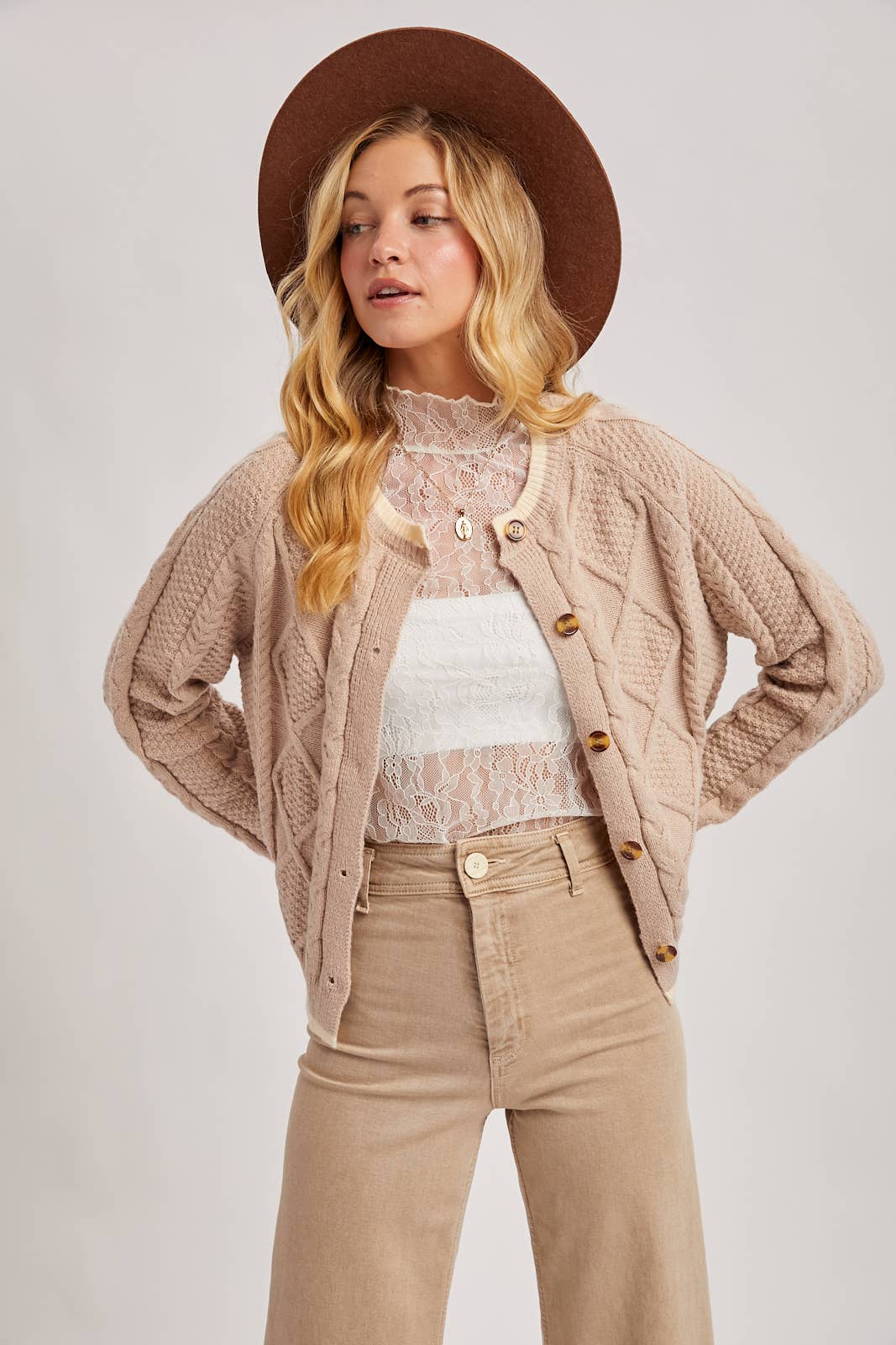 Bluivy - Vendita all'ingrosso Cardigan - Donna - CARDIGAN IN MAGLIA A TRECCE BUTTON DOWN6