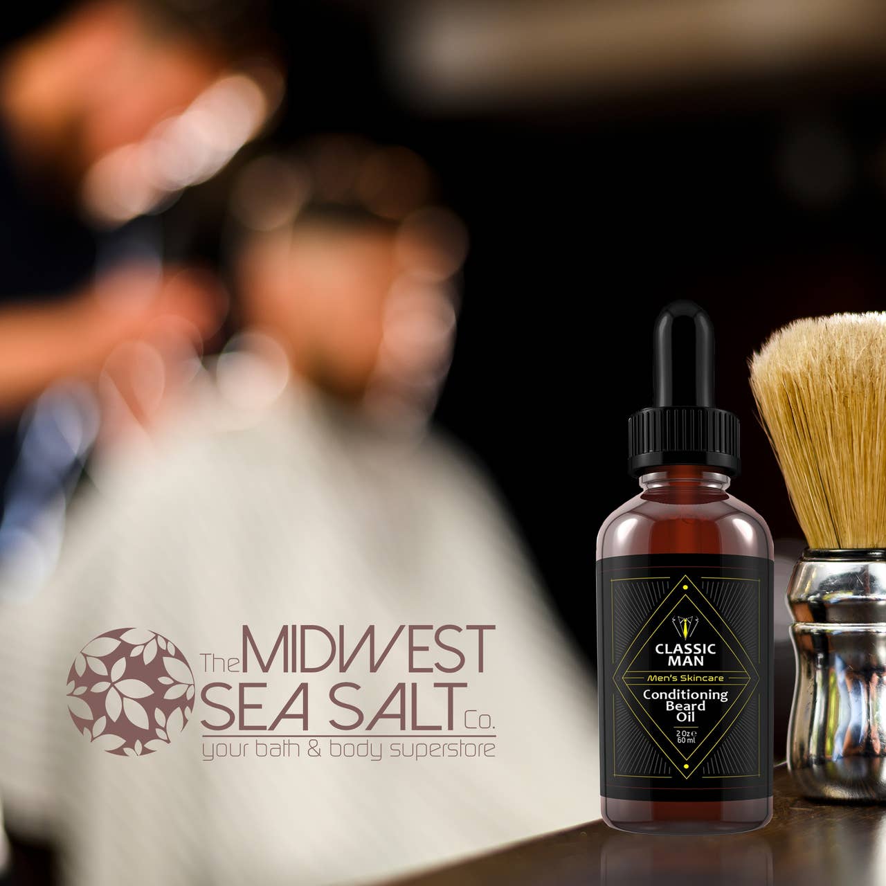 The Midwest Sea Salt Company - Wholesale Beard Styling Product - Classic Man Moisturizing Beard Premium Fragrance Oil - 2oz2