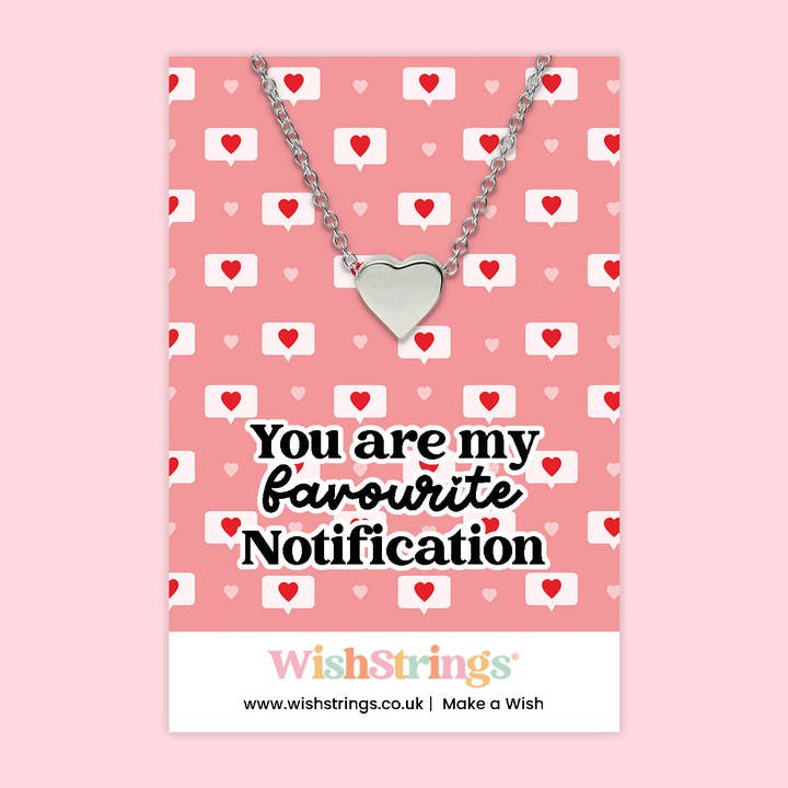 You Are My Favourite Notification - Heart Necklace - J264 for wholesale by WishStrings