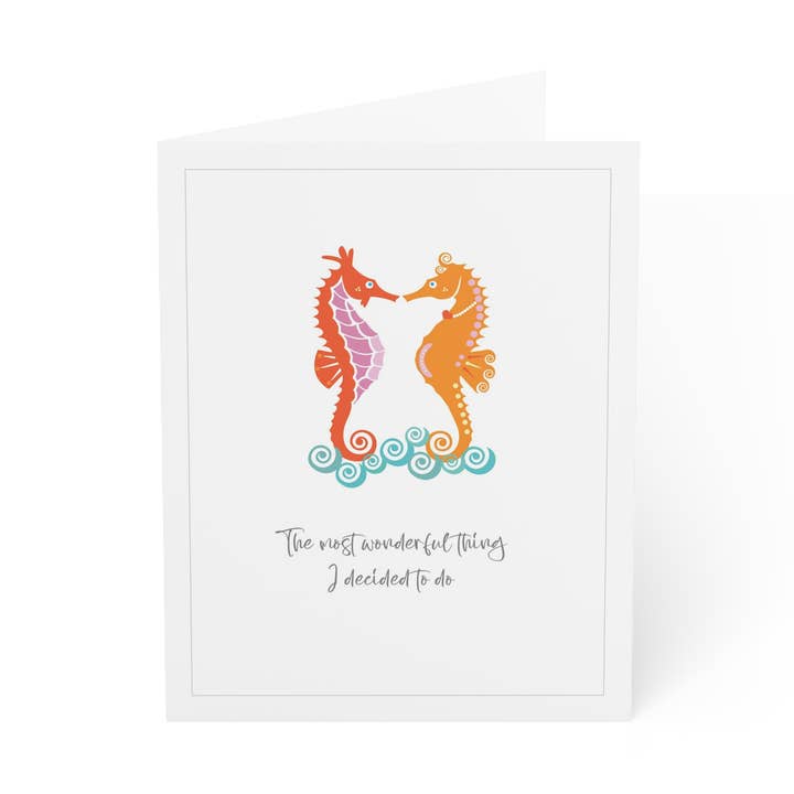 Carte de vœux Amour Hippocampe pour la vente par Seas and Soul