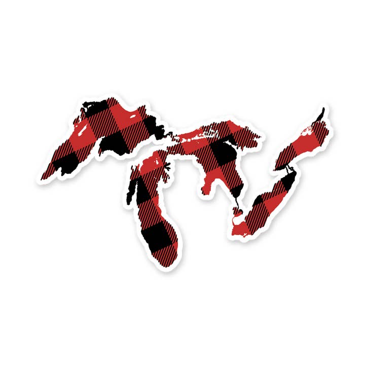 Upper Peninsula Supply Co. - Wholesale Sticker - Buffalo Plaid Great Lakes Sticker0