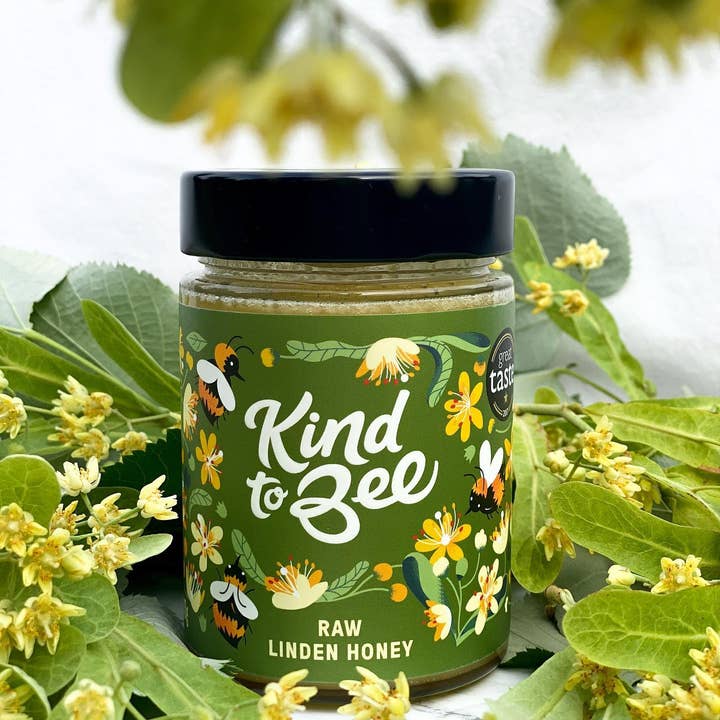 Kind to Bee - Wholesale Honey - Raw Linden Honey, Cruelty-Free, Monofloral, glass jar