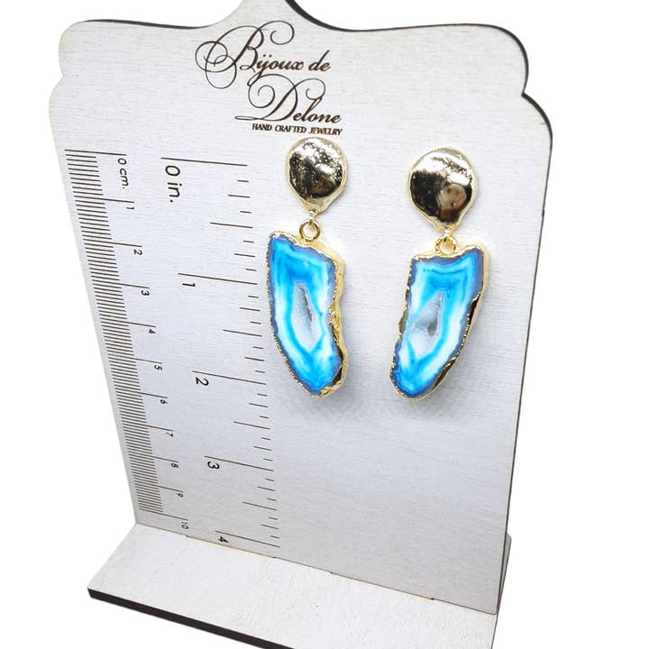 Bijoux de Delone, LLC - Wholesale Dangle earrings - Agate Slice Earrings3