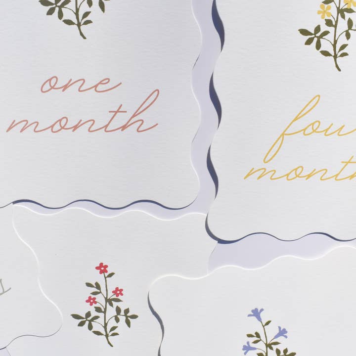 Lilypad Design Co. - Wholesale Milestone Art/Keepsake - Kids & Baby - Floral Milestone Cards