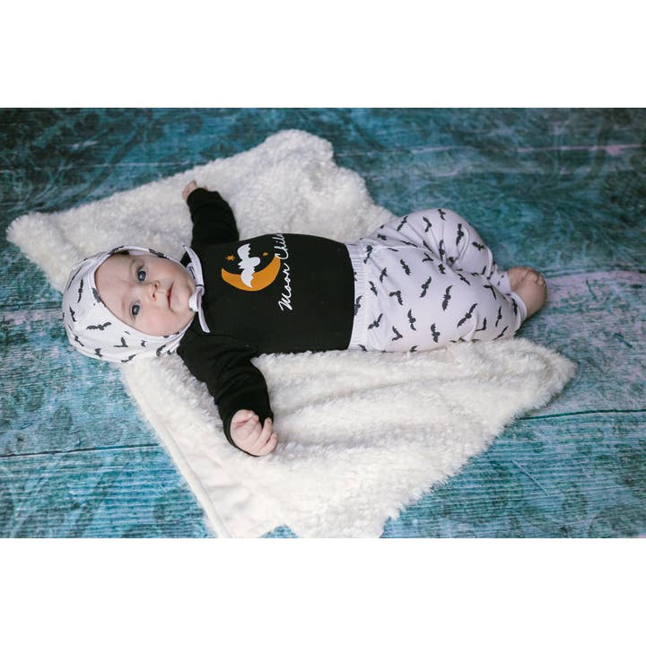 Cuddle Sleep Dream - Wholesale Bodysuit (Non-Footed) - Baby - Moon Child | Black Halloween Long Sleeve Bodysuit2