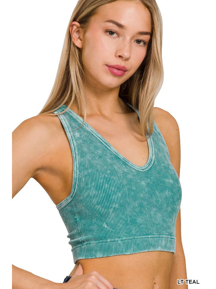 42POPS - Wholesale Tank Top - Women's - `.42POPS Premium Washed Seamless Rib Crop Tank58