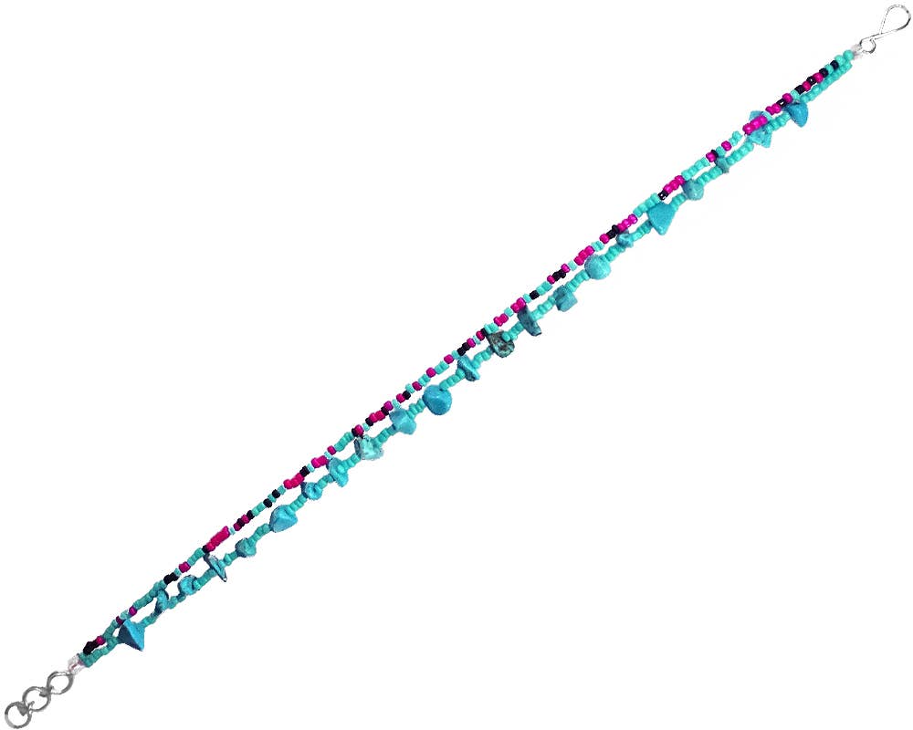 Pichincha - Vente Bracelets de cheville - Bracelet de cheville multibrins à perles Chip Stone2