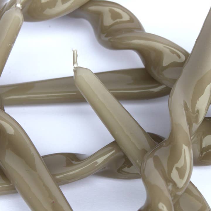 MÆGEN - Wholesale Tapered Candle/Candlestick - MÆGEN Twist Taper Candles - 3 Pack - Mink1