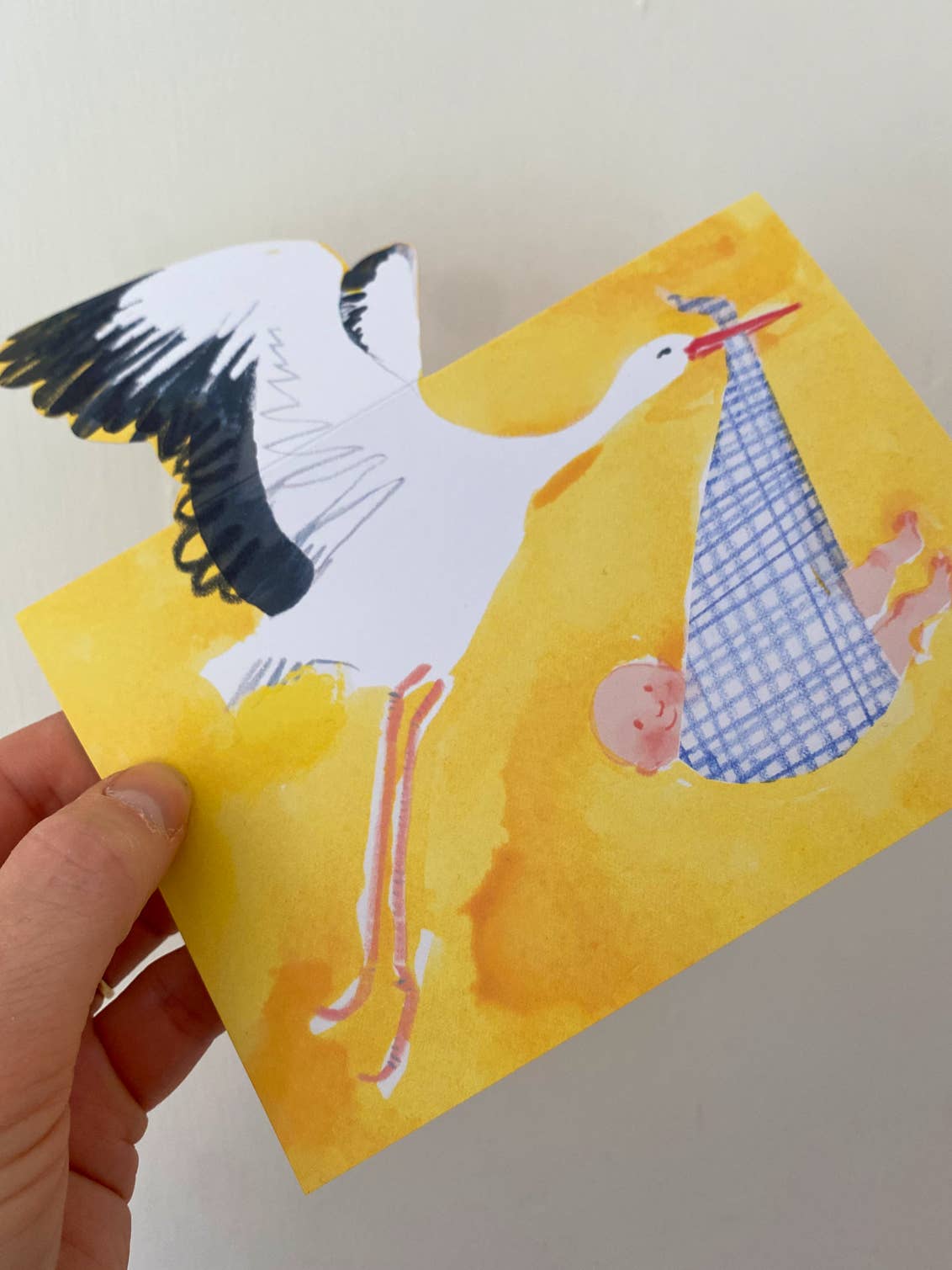 Esther Kent Design - Wholesale Baby Card - Stork Mantelpiece Card4