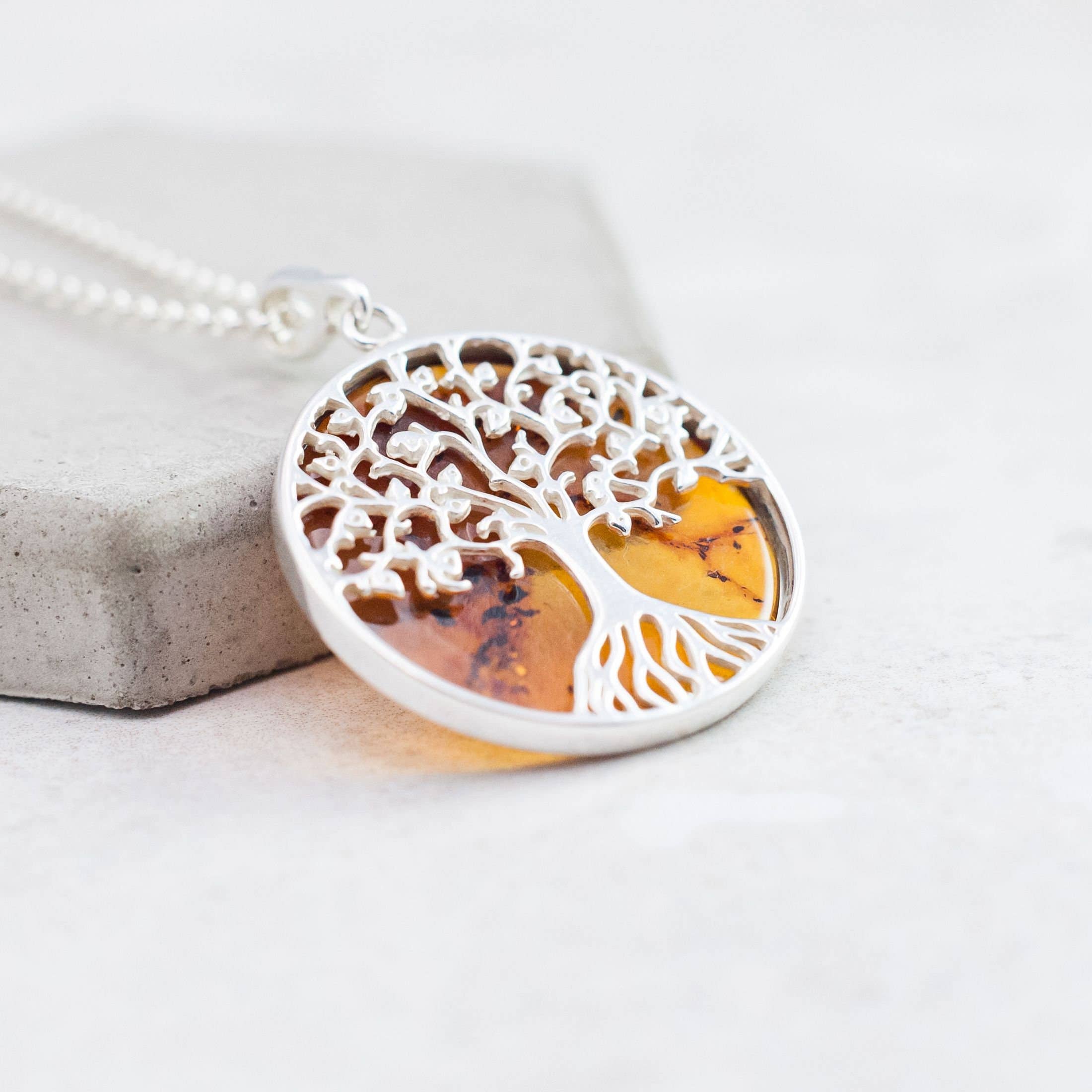 Marcin Waryszak – Colar pingente/pendente por atacado – Pendente Árvore da Vida Prateado Báltico Árvore De8