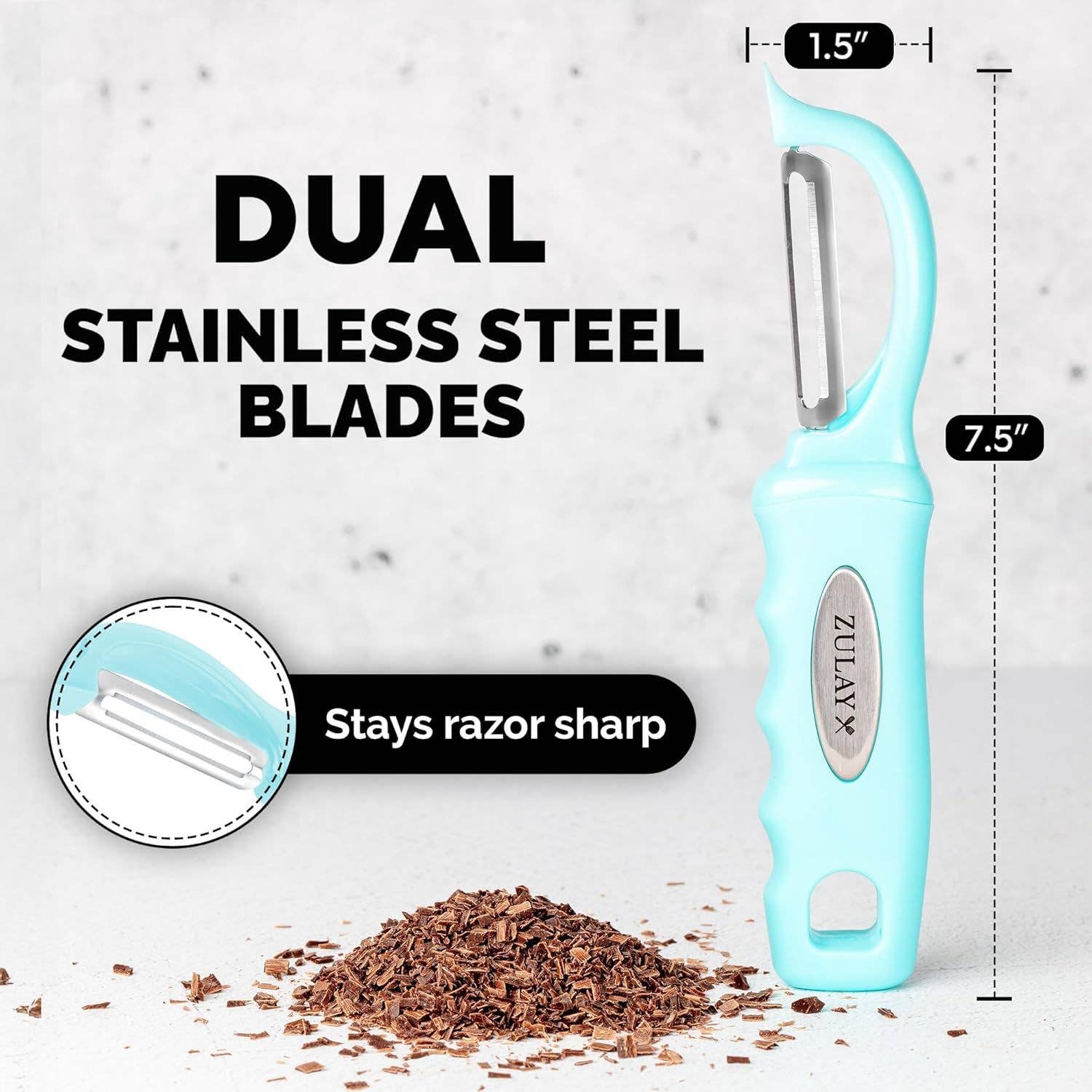 Zulay Kitchen - Wholesale Peeler - Stainless Steel Swivel Fruits & Vegetable Peeler10