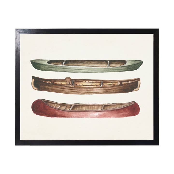 Canoas de acampada en acuarela para venta al por mayor de Antique Curiosities Inc