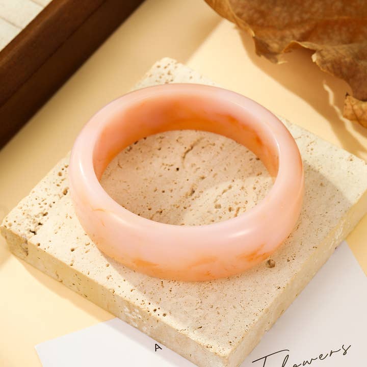 Brazalete Aro Forma Redonda Resina Rosa Empolvado para venta al por mayor de joya