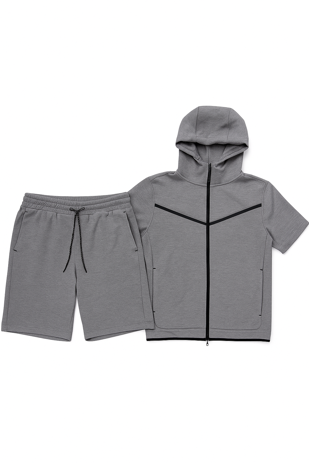 Amorica NYC - Wholesale Activewear Set - Men's - Men’s TechFlex Hooded Zip-Up Short Set7