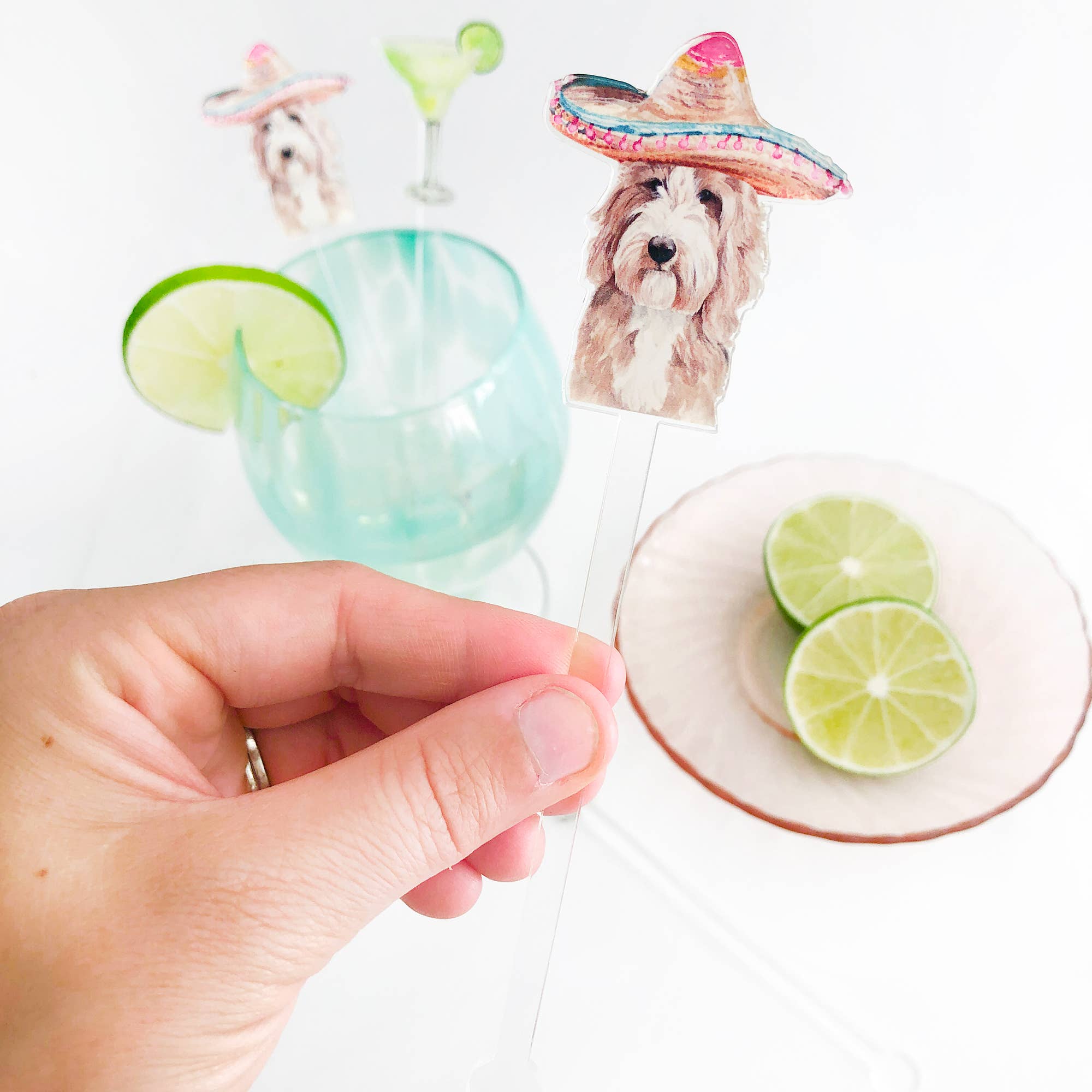 Cami Monet - Wholesale Drink Stirrer - Furry Fiesta Acrylic Stir Sticks1