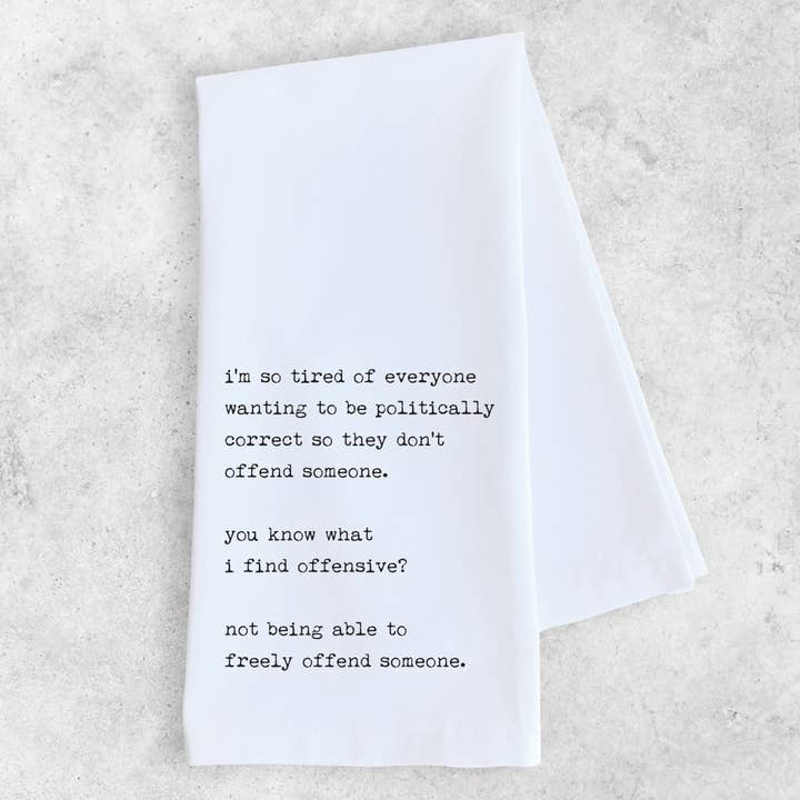 Politisch korrekt - Geschirrtuch für den Großhandel von DEV D + CO.