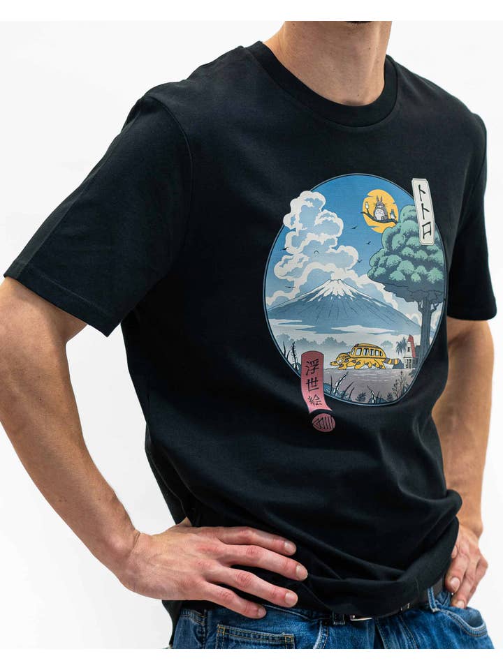 Grafitee - Wholesale Screen Printed T-Shirt - Unisex - Totoro Ukiyo-e T-shirt - Totoro graphic tee7