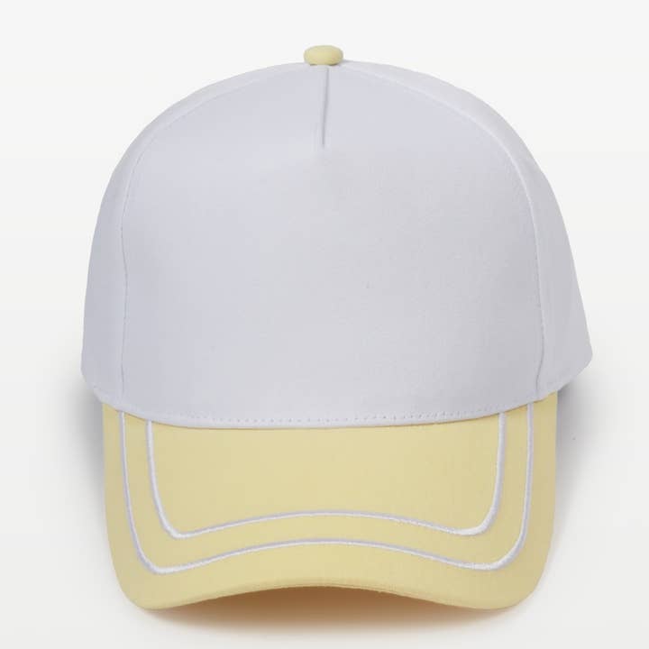 David And Young - Wholesale Baseball Cap - Unisex - Retro Stripe Brim Two Tone 5-Panel Cap2