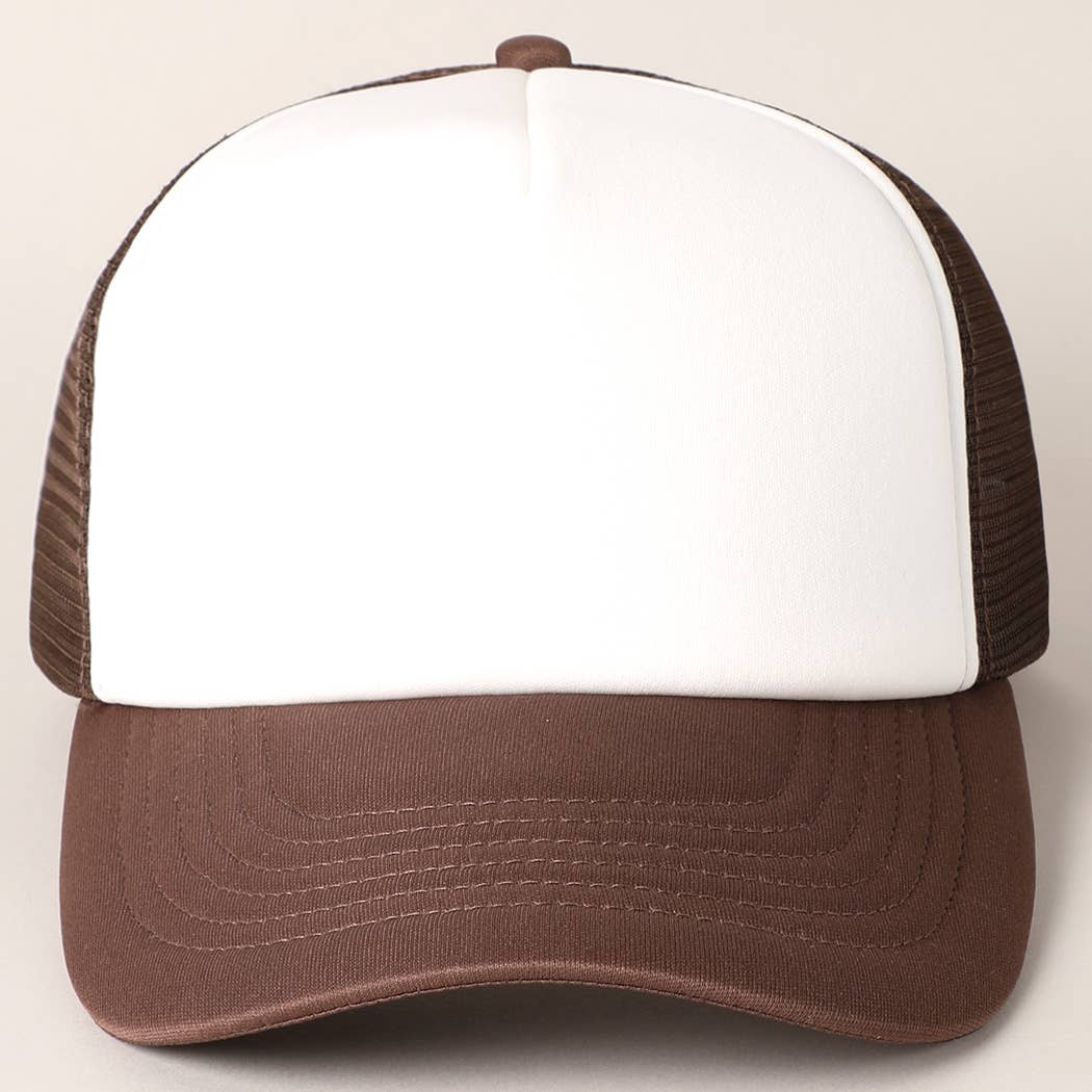 Fashion City - Wholesale Trucker Hat - Unisex - White Foam Front Colored Mesh Back Trucker Hat5